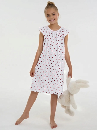 Детская сорочка "Луна" / Красные сердечки