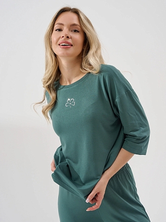 Женская пижама "Флирт" (брюки) 2407-Ви / Зеленый