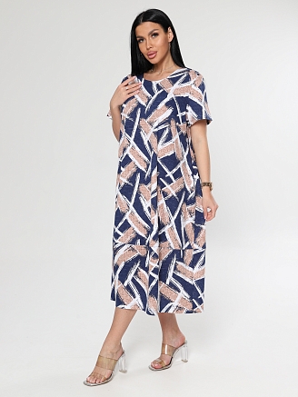 Женское платье Бохо ПлК-2965 / Бежевые мазки