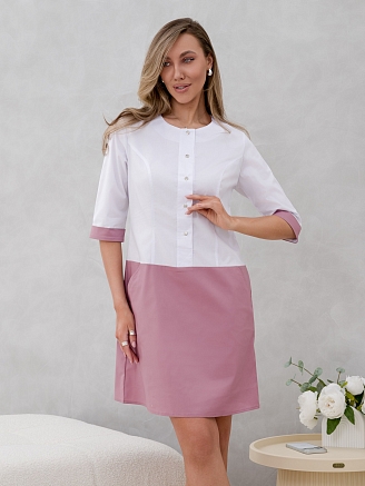 Халат-платье медицинское женское М-500-0/75 Элит-145/Стрейч