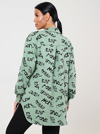 Женский жакет ЖФ-51 / Оливка, черные надписи