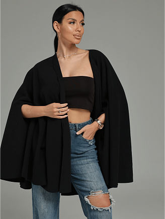 Женский кардиган-пончо Миледи / Черный