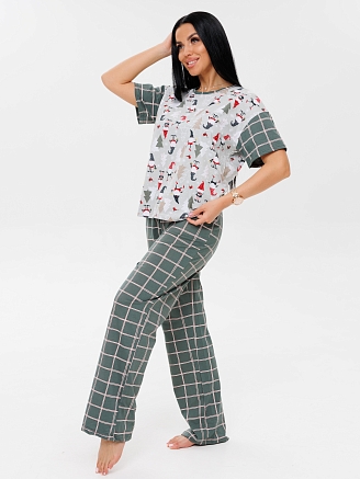 Женская пижама П-85(К) / Хаки (гномики)