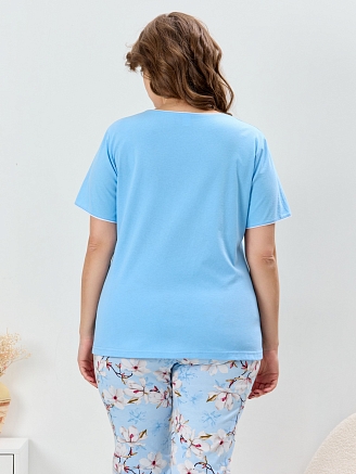 Женская пижама Узор-2 П-502 / голубой
