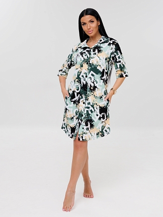 Женский халат Х-149(К) / Зеленый (буквы)