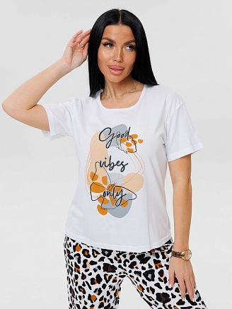 Женская пижама П-67(К) / Белый (надписи)