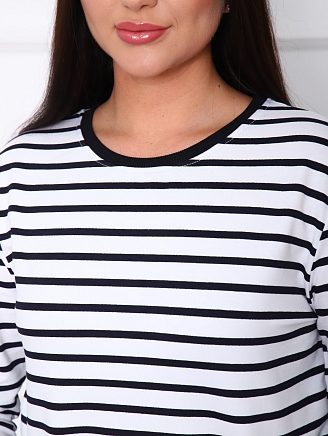 Женский лонгслив М-226 / черная полоса