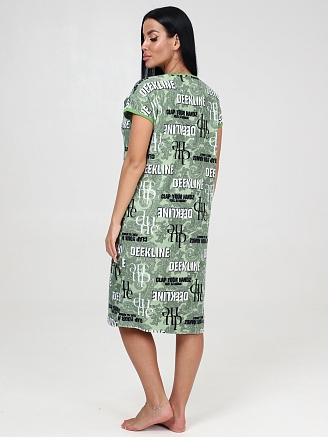 Женский халат ХМ-632 / Фисташка, буквы на кружеве