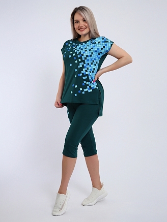 Женский костюм Пиксель 197 / Изумрудный