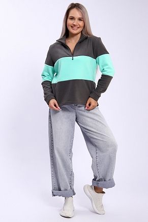 Женская толстовка КолорБлок 654 / Темно-серый