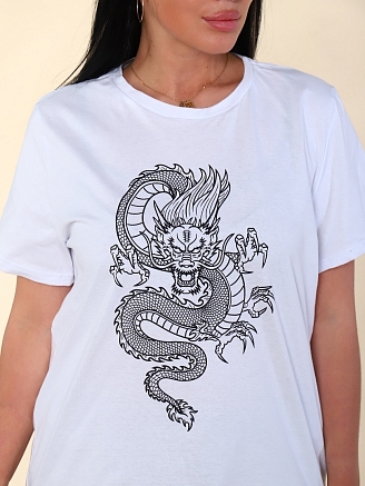 Женская футболка Тату Дракона-1 2218 / Белый