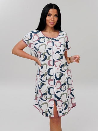 Женский халат Х-144(М) / Брусничный (узоры)