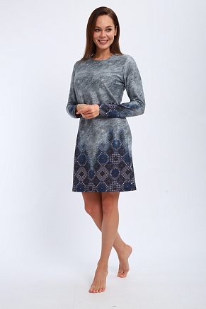 Ночная сорочка из интерлока Соня / Серо-голубой