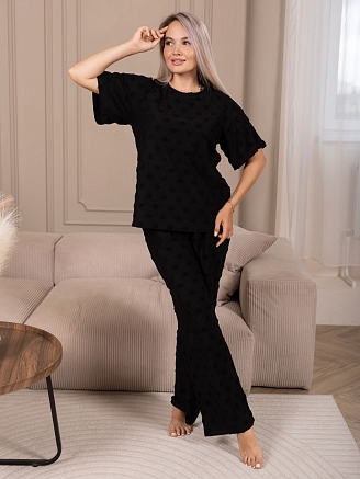 Женский костюм с брюками мод.2242 / Черный