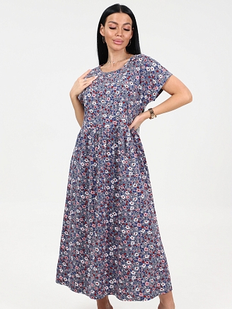 Женское платье М-982 / Цветок серый