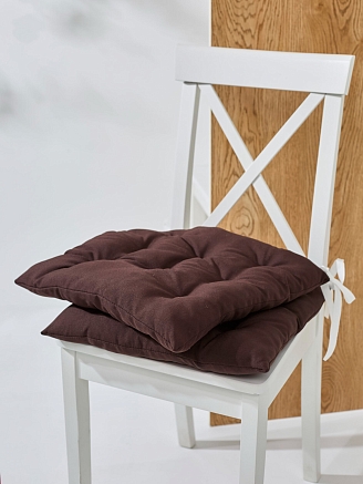 Комплект кухонных подушек на стул 2 шт. (габардин) / Шоколад