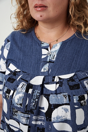 Женский костюм с бриджами 83604 / синий