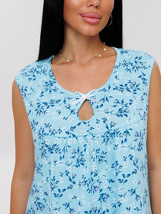 Женская сорочка Сор-85(К) / Ментоловый (цветы)