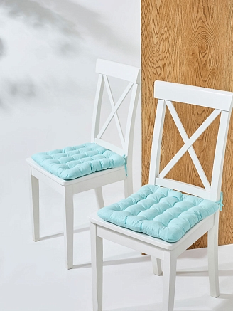 Комплект подушек на стул с завязками (бязь) 16т. / Ментол
