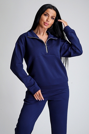 Женский костюм с брюками 32829 / темно-синий