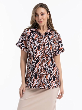 Женская блузка разноцветная / Розовый, белый