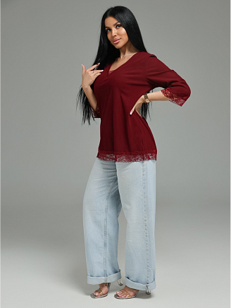 Женская футболка Богемия / Бордо