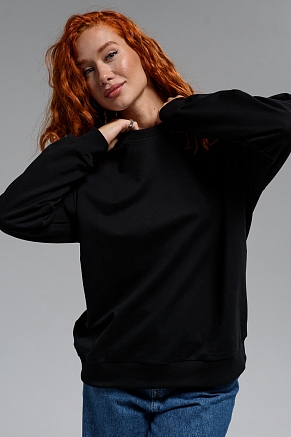 Женский свитшот 14423 оверсайз / черный