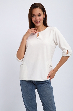Кофта женская из футера Анфиса / Белый