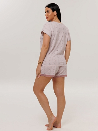 Женская пижама П-115(Трн) / Брусничный (бантики)