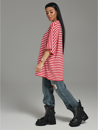 Женская футболка Анита / Полоса красный