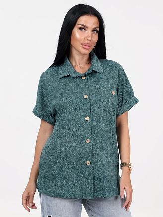 Женский жакет ЛЁН ЖК-62-РУБ / Зеленый