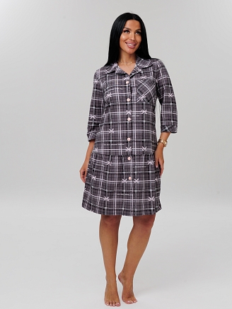 Женский халат Х-152(К) / Шоколадный (клетка)