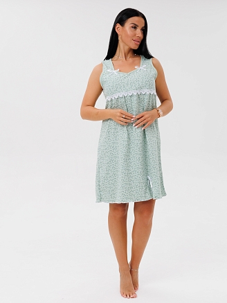 Женская сорочка Сор-15(К) / Фисташковый (цветочки)