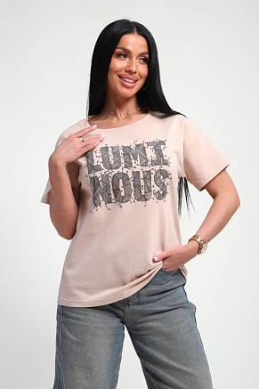 Женская футболка 85661 / бежевый