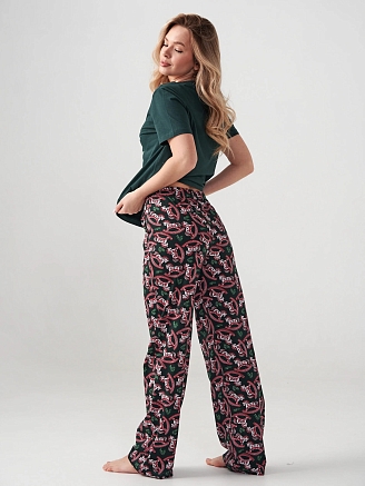 Женская пижама "Лошадка" 2416-К / Зеленый