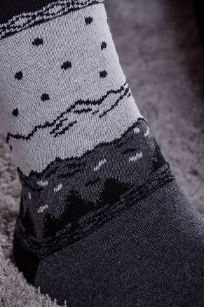 Мужские носки стандарт Финляндия (набор 3 пары) / серый. черный