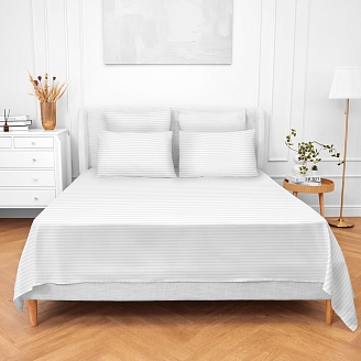 Простыня поплин "Волшебная Ночь" 180/215 / Теплый белый