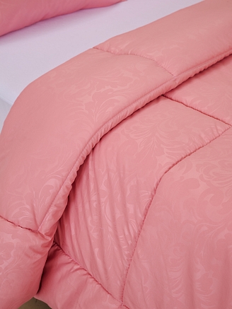 Одеяло всесезонное "Лебяжий пух" микрофибра Узор / Розовое