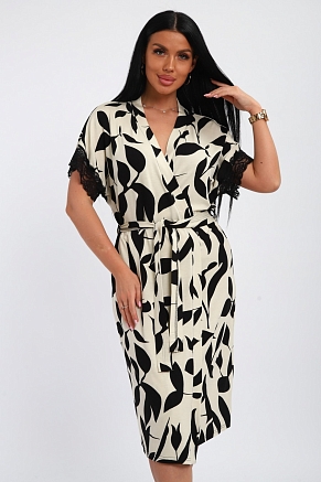 Женский халат вискоза Венера / экрю макси