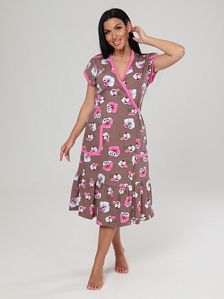 Женский халат Кимоно ХК-671 / Табак розовый