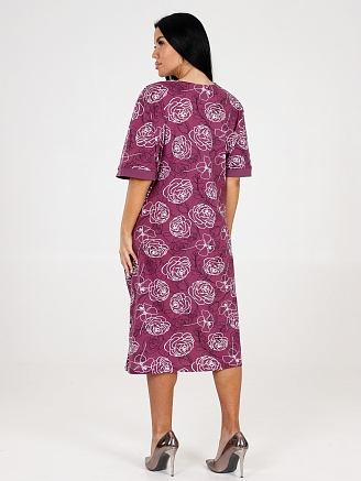 Женское платье РЕТРО ПЕРСОНА ПлК-422 / Розы на бруснике