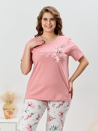 Женская пижама Узор-2 П-502 / сухая роза