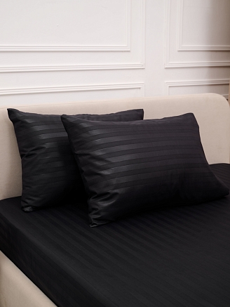 Комплект наволочек микрофибра-страйп / Графит