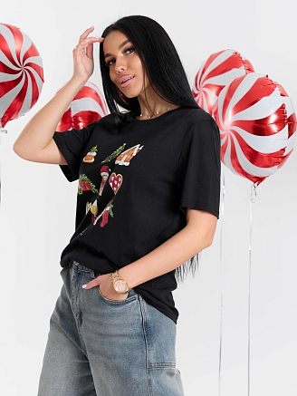 Женская футболка мод.2083/2 / Черный