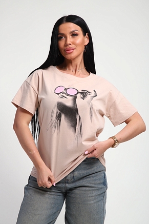 Женская футболка 85660 / бежевый