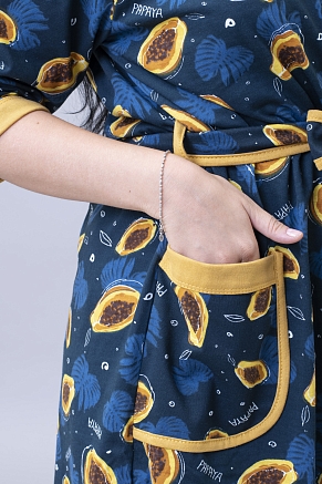 Женский халат М-139 / папайя синий