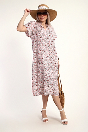 Женское платье 32746 / цветы на белом