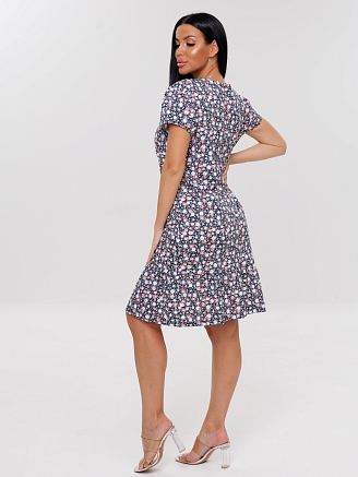 Женский халат Х-167(К) / Синий (цветы)