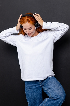 Набор футболок 14403/1 с дл.рукавом / белый+черный