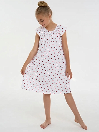 Детская сорочка "Луна" / Красные сердечки